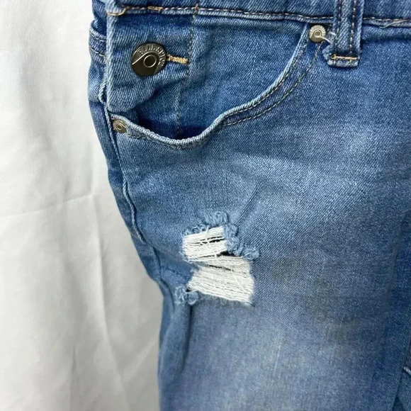2/$30 Blue Spice Size 7 Bib Overalls Distressed Blue Denim Jean Festival Boho - Picture 8 of 11